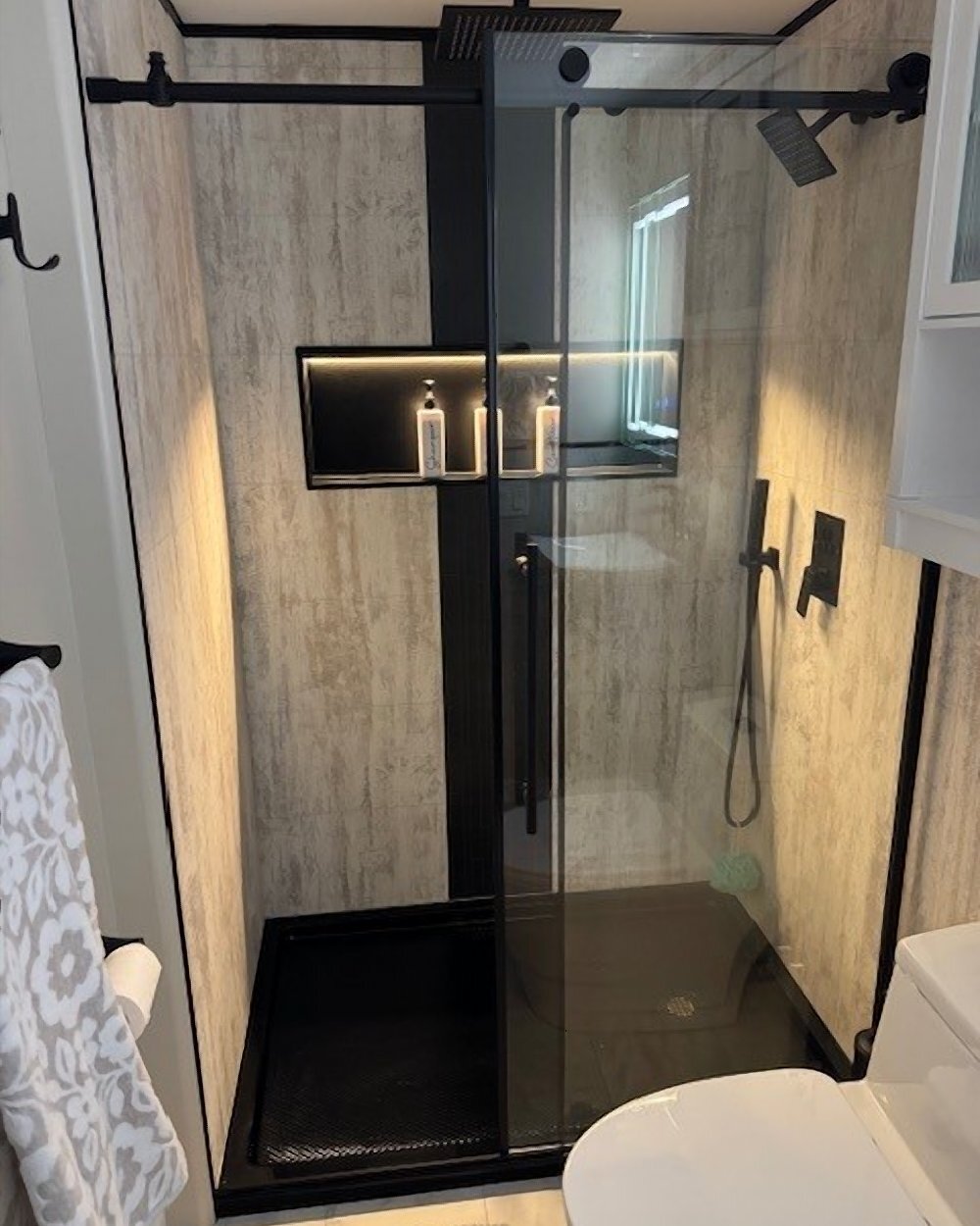 Abbey shale shower install by Made New Home Solutions